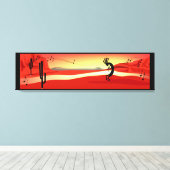Kokopelli Sunset Wüste Landschaft Canvas Print Leinwanddruck (Insitu (Holzboden))