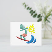Kokopelli Surfing Postkarte (Stehend Vorderseite)