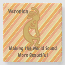 Kokopelli Symbol Flute Player mit Orange Streifen