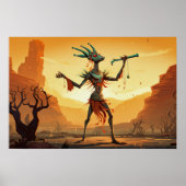 Kokopelli tanzt auf dem Canyon Floor Poster (Vorne)