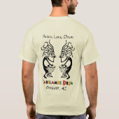 Kokopelli Totem mit dem Kakilambe-Trommellogo Zurü T-Shirt (Rückseite)