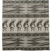 Kokopelli Tribal Pattern Duschvorhang (Vorderseite)