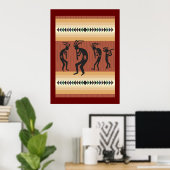 Kokopelli Tribal Poster Print (Heimbüro)
