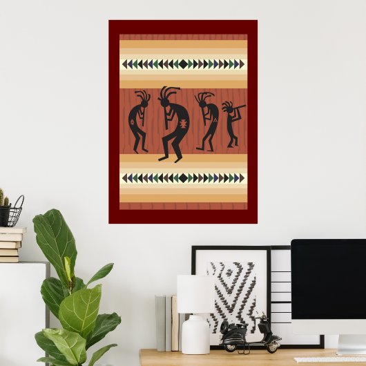 Kokopelli Tribal Poster Print (Heimbüro)