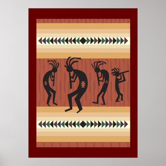 Kokopelli Tribal Poster Print (Vorne)