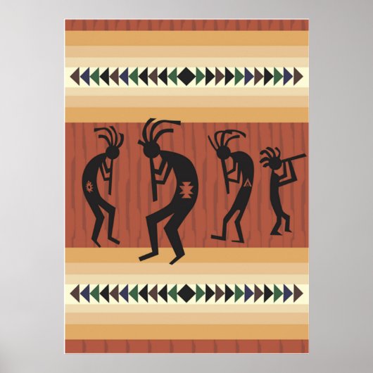 Kokopelli Tribal Print Poster (Vorne)