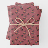 Kokopelli Trickster Pattern Burgundy Geschenkpapier Set (Beispiel)