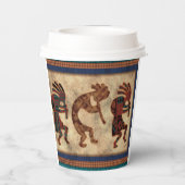 Kokopelli Trio Arizona Colors Pappbecher (Rückseite)