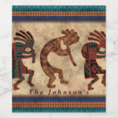 Kokopelli Trio Weinetikett (Einzelnes Label)