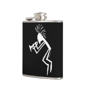 Kokopelli Trompeters-Petroglyphe Flachmann (Links)