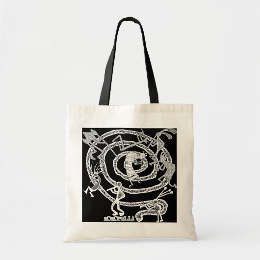 Kokopelli u. Spirale - Budget-Tasche #2 Tragetasche (Vorne)