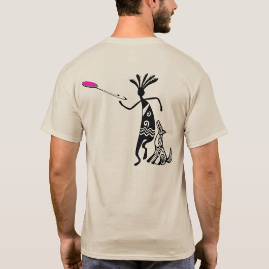 Kokopelli und Hund T-Shirt (Rückseite)