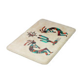 Kokopelli und Kakteen Badematte (Schrägansicht)