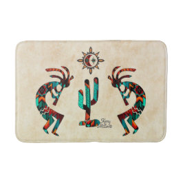 Kokopelli und Kakteen Badematte