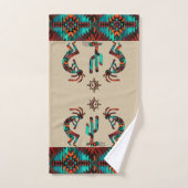 Kokopelli und Kakteen Badhandtuch Set (Handtuch)