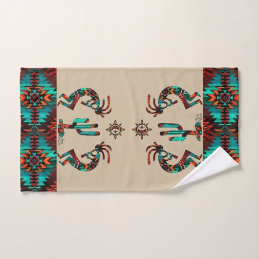 Kokopelli und Kakteen Badhandtuch Set (Handtuch)