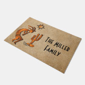 Kokopelli und Kakteen Empfang Fußmatte (Schrägansicht)