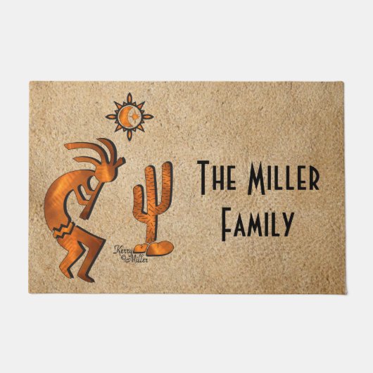 Kokopelli und Kakteen Empfang Fußmatte (Vorderseite)