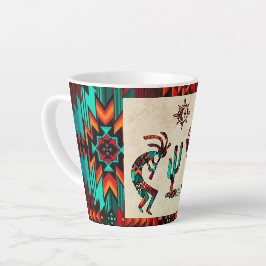 Kokopelli und Kakteen Milchtasse (Linke Ecke)