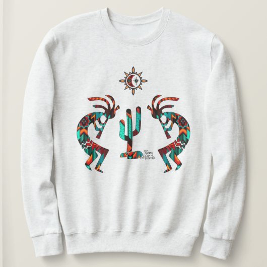 Kokopelli und Kakteen Sweatshirt (Design vorne)