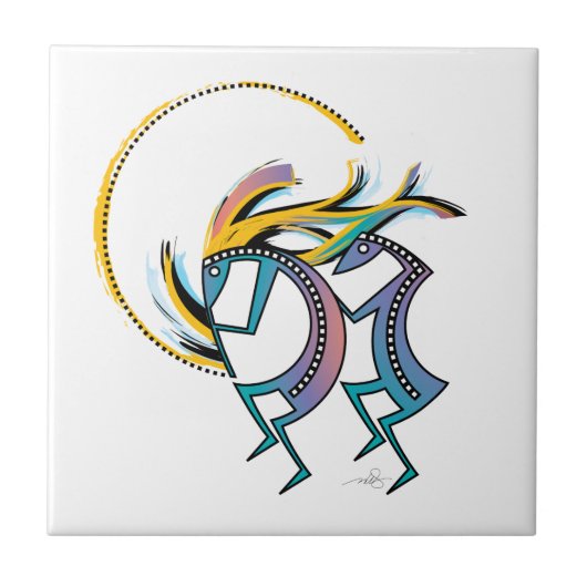Kokopelli und Kokopelli Mana Fliese (Vorderseite)
