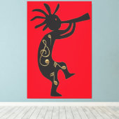 Kokopelli und Music Canvas Print Leinwanddruck (Insitu (Holzboden))