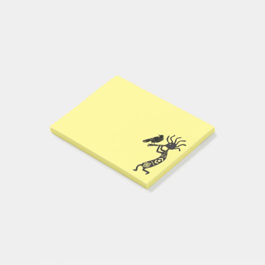 Kokopelli und Raven Post-it Klebezettel (angewinkelt)