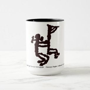 Kokopelli und weibliches Petroglyphe Tasse