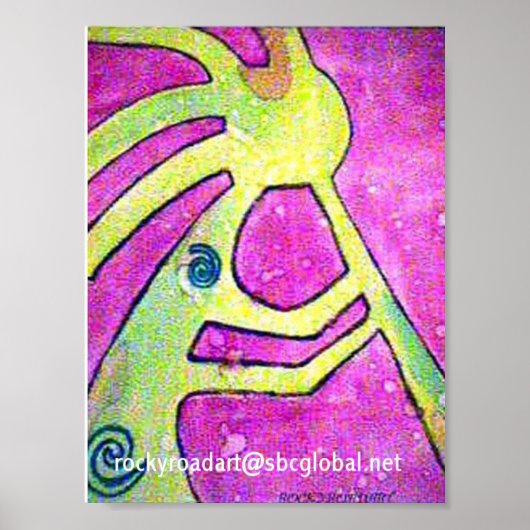 Kokopelli Watercolor Poster (Vorne)