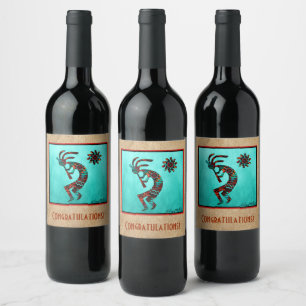 Kokopelli-Weinkarte im Südwesten Weinetikett