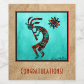 Kokopelli-Weinkarte im Südwesten Weinetikett (Einzelnes Label)