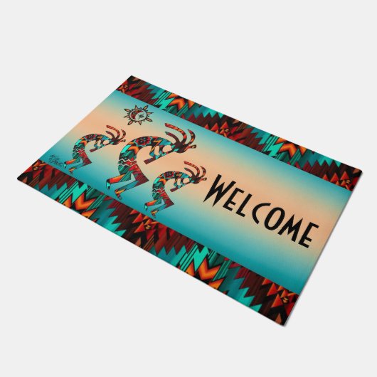 Kokopelli Welcome Doormat Fußmatte (Schrägansicht)