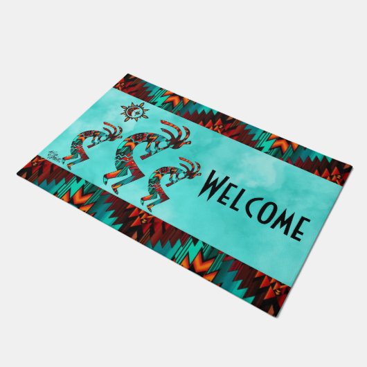 Kokopelli Welcome Doormat Fußmatte (Schrägansicht)
