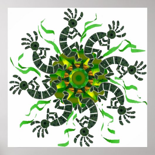 Kokopelli Wheel Print Poster (Vorne)