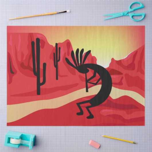 Kokopelli Wüste Sunset Southwest Decoupage Seidenpapier (Basteln)