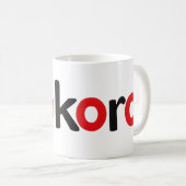 Kokoro Schwarz und Roter Text Kaffeetasse (VorderseiteRechts)