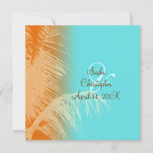 Kokos-Blätter-Silhouette Einladung (Vorderseite)