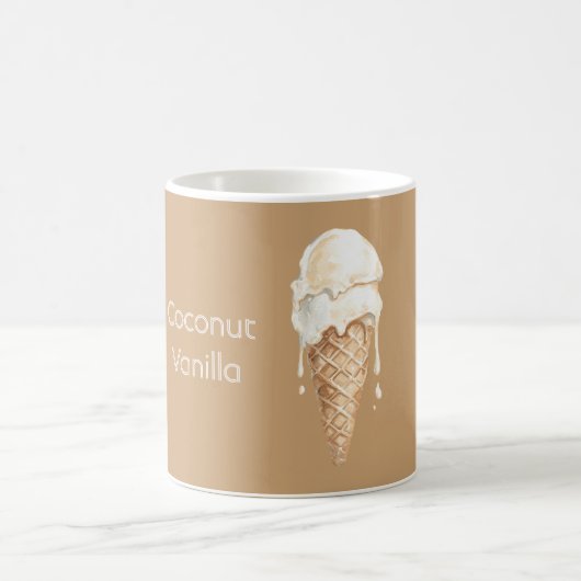 Kokos-Vanille-Eiscreme-Tüte Kaffeetasse (Mittel)