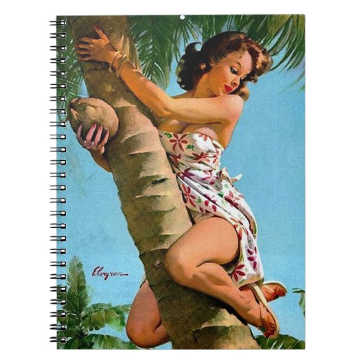 Kokosbaum Pin-up Notizblock (Vorderseite)
