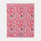 Kokoshühner und aquamarine Blume Fleecedecke (Vorderseite)