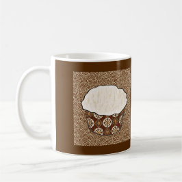 Kokoskuchen, japanischer Swirbeluntergrund Kaffeetasse