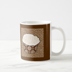 Kokoskuchen, japanischer Swirbeluntergrund Kaffeetasse