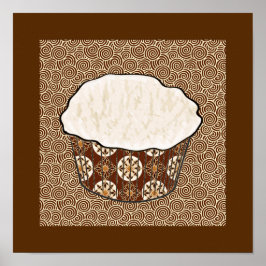 Kokoskuchen, japanischer Swirbeluntergrund Poster