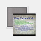 Kokoskuchen-Rezept Magnet (Vorderseite/Rückseite)