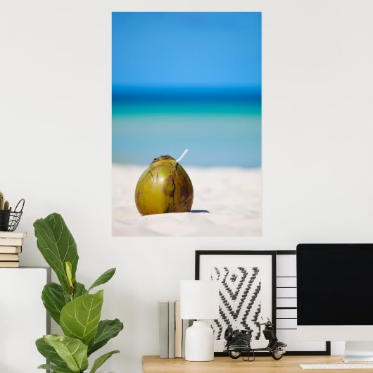 Kokosnuss am Strand Poster (Heimbüro)