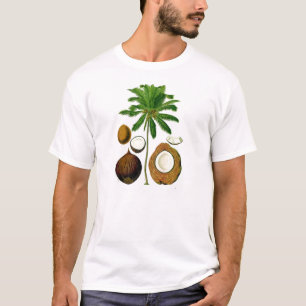 Kokosnuss-Baum-botanische Illustration T-Shirt