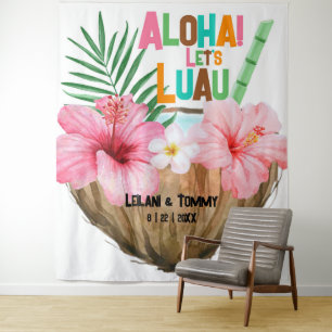 Kokosnuss-Cocktail   Aloha Luau Tropisch Hawaiiani Wandteppich