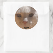 Kokosnuss die Katze - SUP? Runder Aufkleber (Tasche)