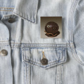 Kokosnuss gemeißelt in ein Gesicht, c.1895 Button (Beispiel)