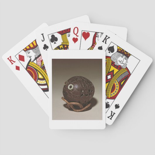 Kokosnuss gemeißelt in ein Gesicht, c.1895 Spielkarten (Rückseite)